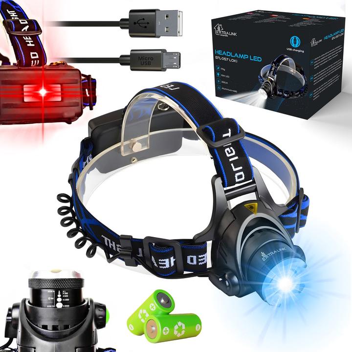Actual product image Extralink Smartlife Latarka Czolowa Headlight LED Efl-057 Loki Usb-Port