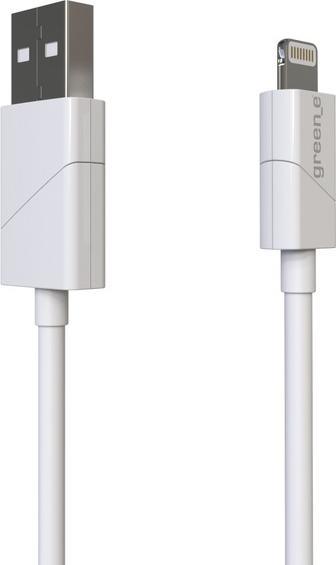 Actual product image Green_e Cable Lightning Mfi Embout Rotatif 1m20 Blanc (1.20 m, USB 2.0)