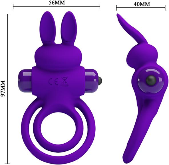 Image du produit Pretty Love Anneau pénien vibrant avec oreilles de lapin (4 cm)