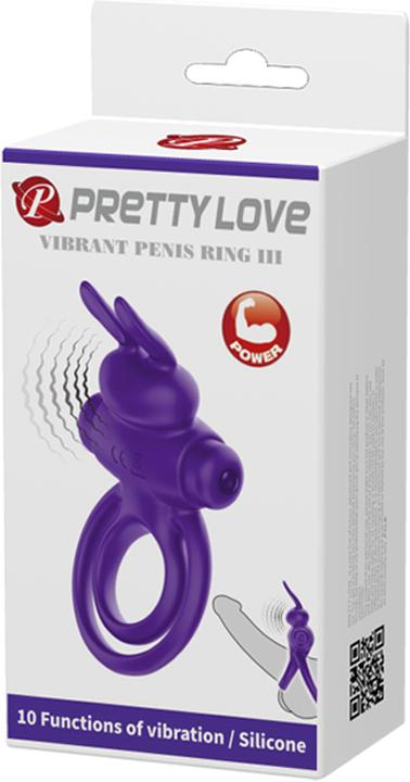 Image du produit Pretty Love Anneau pénien vibrant avec oreilles de lapin (4 cm)