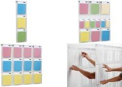 Produktbild Helit Wanddisplay PLACATIV, 12 Fächer 1/3 DIN A4 hoch glasklar, Fachtiefe: 35 mm, SAN Material, einfache W (1/3 Din A4)