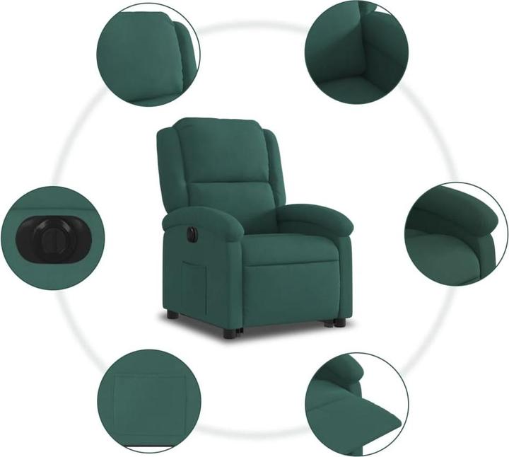 Actual product image VidaXL Massage chair with stand-up aid electric velvet