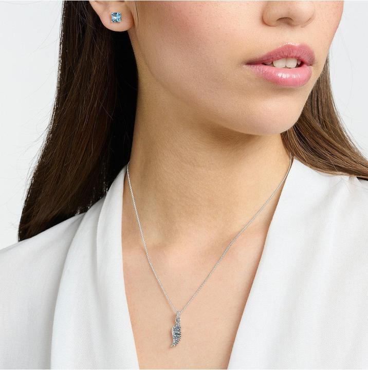 Actual product image Thomas Sabo Necklace Phoenix Wings with Blue Stones Silver (925 silver, 40 - 45 cm)