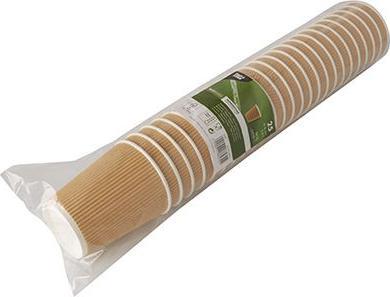 Produktbild Papstar Papp-Trinkbecher "pure" Ripple Wall, 0,4 l, beige aus gerillter Pappe mit PLA-Beschichtung, Durchmes (25 x)