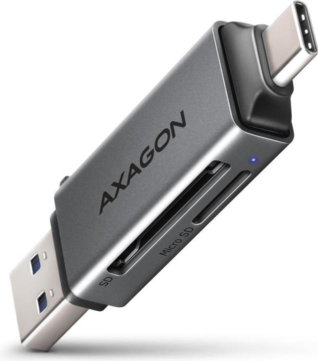 Produktbild Axagon CRE-DAC External USB 3.2 Gen1 Type-C+Type-A 2-slot SD/microSD (USB 3.0, Type-B)