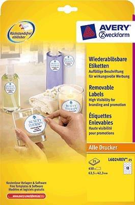 Produktbild Avery Ovale Etiketten, ablösbar