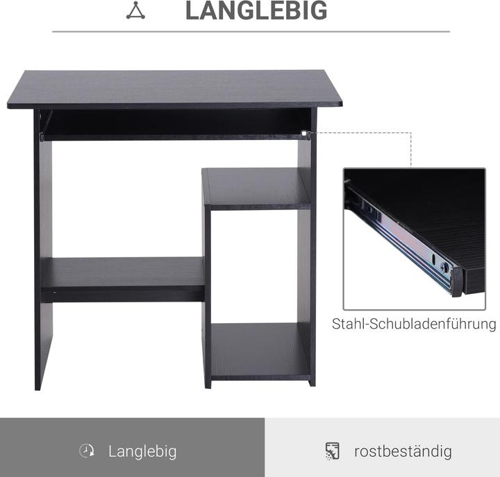 Immagine prodotto Homcom Tavolo da computer con piano tastiera allungabile (80 x 45 x 75 cm)