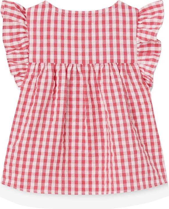 Produktbild Vertbaudet Baby Bluse aus kariertem Seersucker mit Volantärmeln (68)