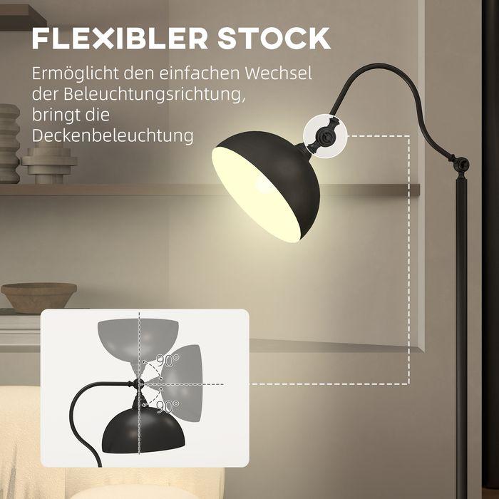 Produktbild Swisshandel24 Stehlampe im Vintage-Design, verstellbare Stehleuchte für Wohnzimmer, Schwarz (E27)