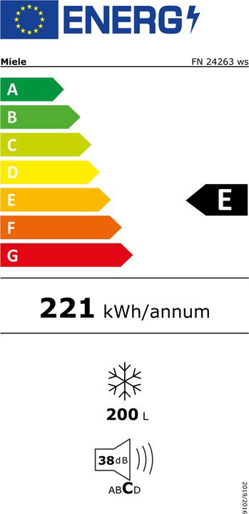 Energy Label Miele Fn 24263 Ws (Stand-alone, 200 l)