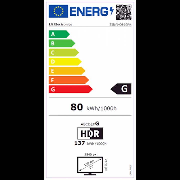 Energie-Label LG 55NANO869PA (55", Nano-Cell, 4K, 2021)