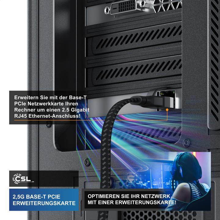 Immagine prodotto CSL Scheda di rete PCIe 2.5G Base-T, 2500/1000/100 Mbit/s, adattatore Ethernet PCI-Express per Win e (PCI)
