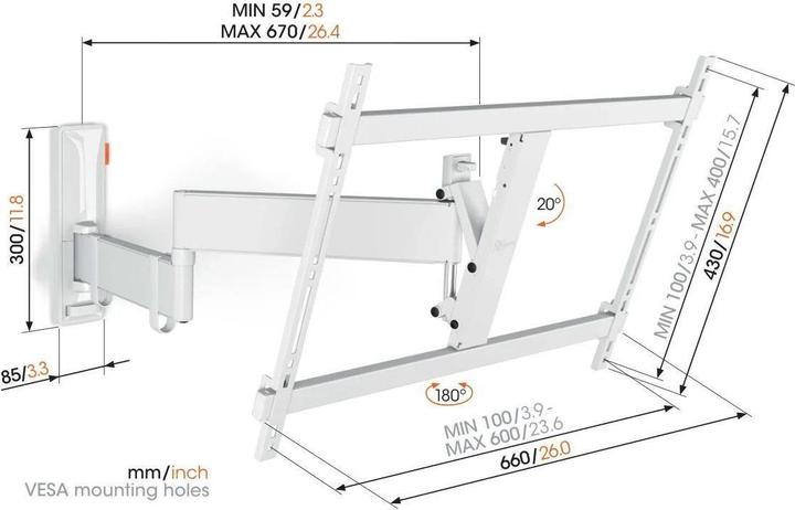 Immagine prodotto Vogels TVM 3645 (Muro, 77", 35 kg)