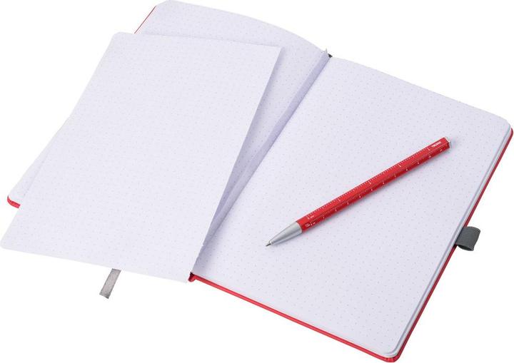 Actual product image Troika SLIMPAD A5 notepad A5 incl. biros, red (A5, Dotted, Hardcover)