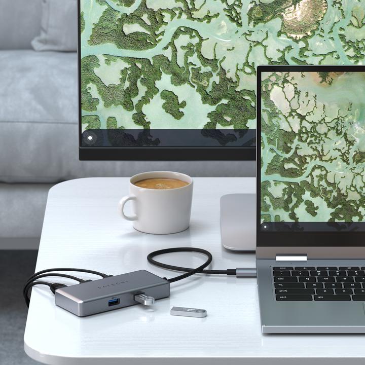 Actual product image Satechi USB-C Alu Multiport Hub for Chromebook (USB-C, 7 Ports)