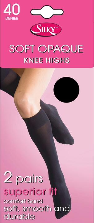 Silky Opaque 40 Denier Kniestrümpfe blickdicht (40 DEN, One Size)