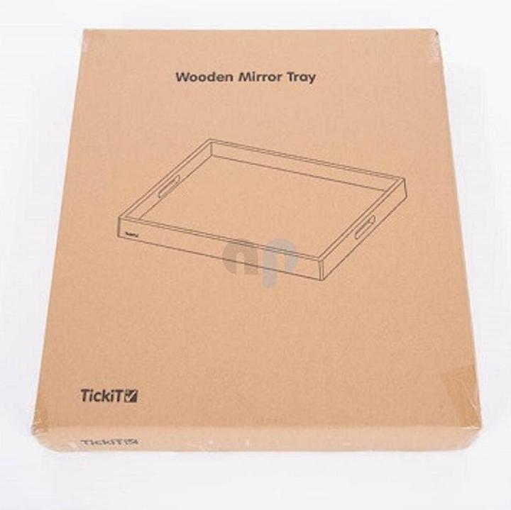 Image du produit TickiT Boîte plateau en bois avec base miroir (Français, Allemand, Anglais, Italien)