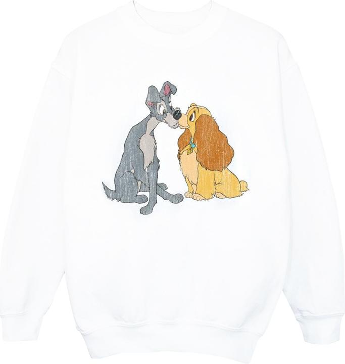 Disney Lady And The Tramp Distressed Kiss Sweatshirt Mädchen