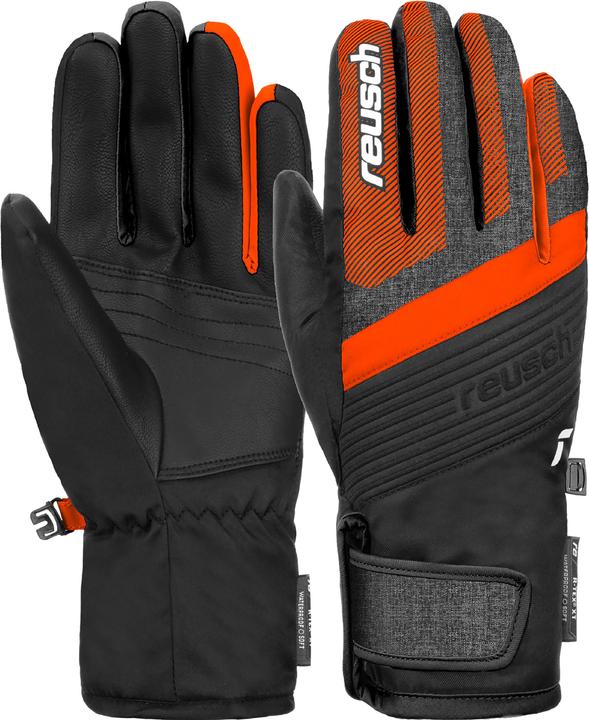 Black, Shocking Orange, black melange