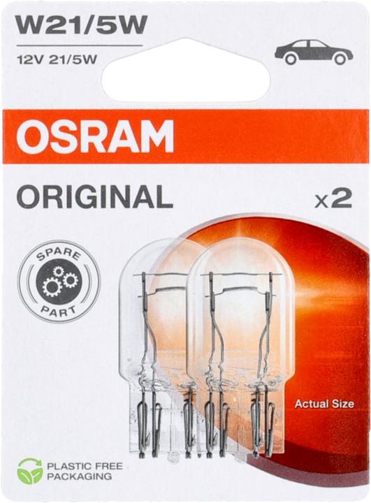 Produktbild Osram Original Signallampe W21/5W, 12V, Doppelblister (W21/5W)