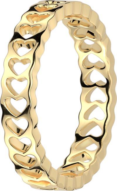 Produktbild Star Piercing Ring vergoldet Herzen gelocht (ohne Messing, Chirurgenstahl 316L)
