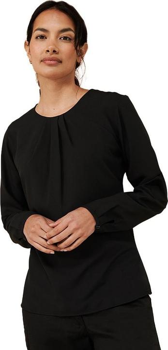 Actual product image Henbury Womens/Ladies Yarn Pleat Front Long-Sleeved Blouse (S)