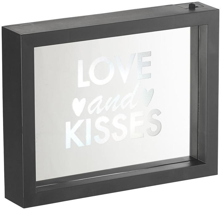 Immagine prodotto Infactory Specchio decorativo con lettere glitterate "Amore e baci (23 x 18 x 4 cm)