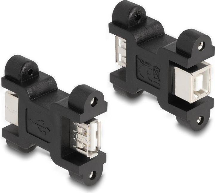 Image du produit Delock Adaptateur USB 2.0 type A femelle vers type B femelle avec connecteur à visser (USB, USB-A, 4 cm)