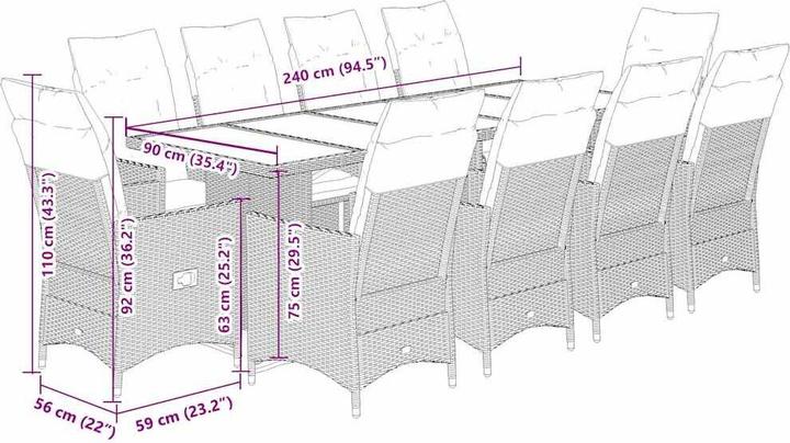 Actual product image VidaXL Erbach (90 cm)