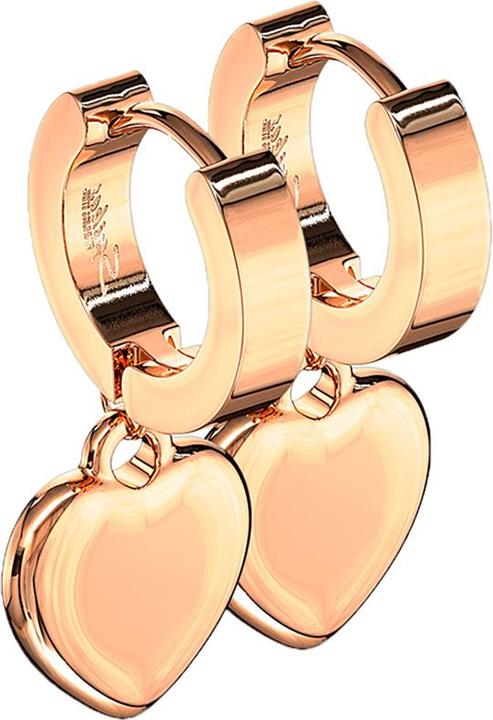 Actual product image Star Piercing Hinged earring rose gold with pendant heart (without brass, Surgical steel 316L)