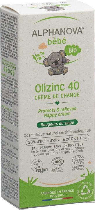 Alphanova BB Olizinc 40 crème de change bio crème