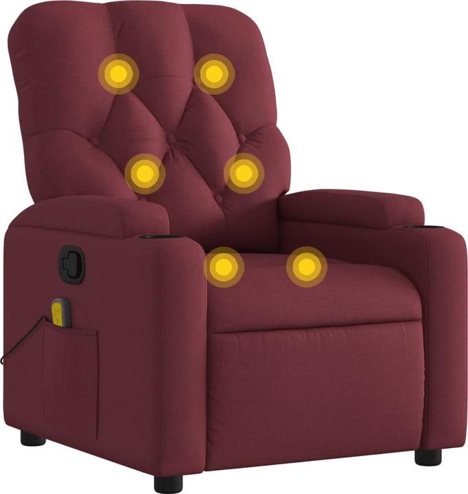 Produktbild VidaXL Massagesessel Weinrot Stoff,Farbe: Weinrot,Material: Stoff