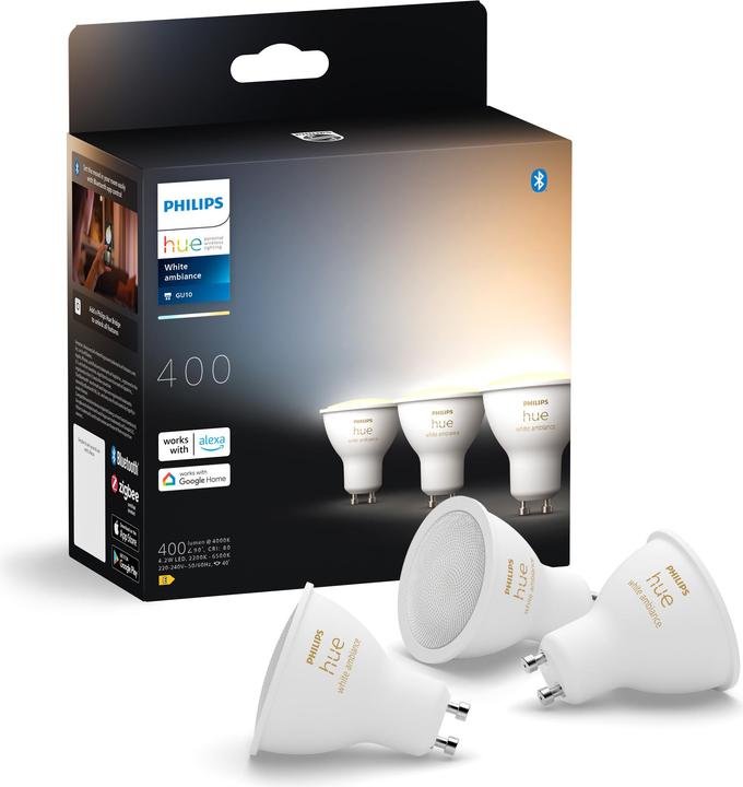 Image du produit Philips Hue White Ambiance (GU10, 4.20 W, 350 lm, 3 x, E)