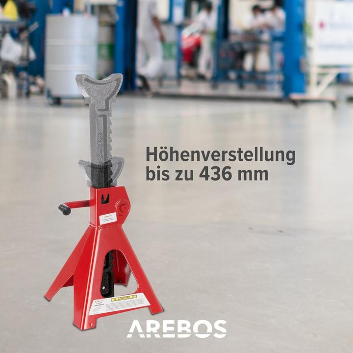 Produktbild Arebos Wagenheber mit 3 Auflagen + 2x Unterstellbock