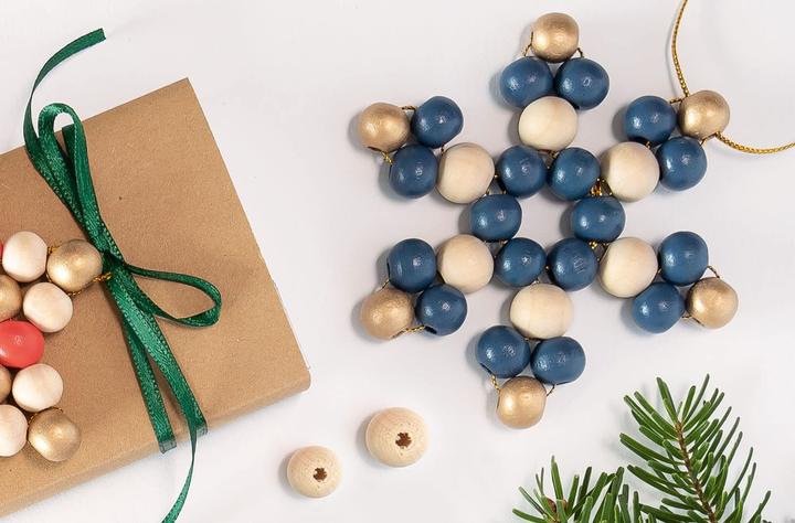 Image du produit Folia Set de perles en bois étoiles Classic