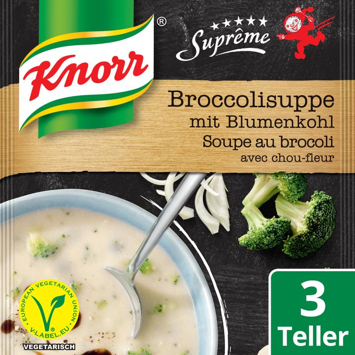 Immagine prodotto Knorr Suprême zuppa di broccoli con cavolfiore e patate, bustina Zuppa extra cremosa, pasto pronto