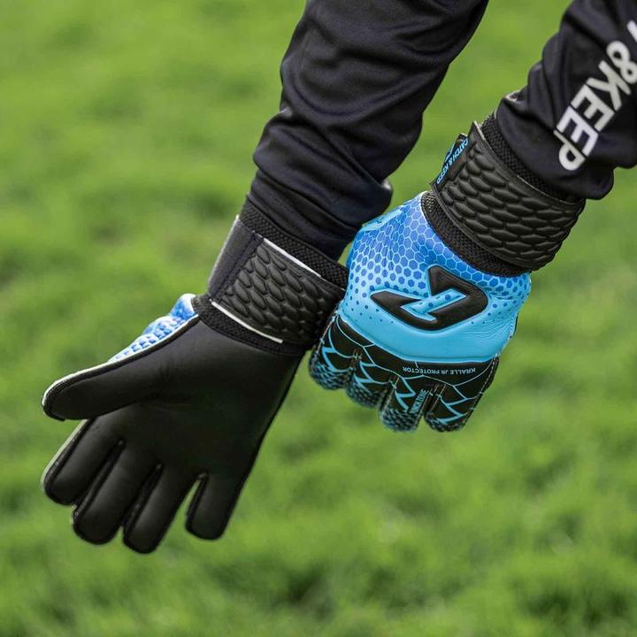 Produktbild Catch & Keep Fussballhandschuhe Kralle Protector Gr. 7 Blau Torwart Keeper Goalie Handschuhe (7)