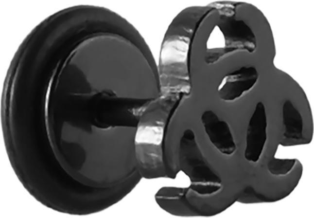 Actual product image Star Piercing Fake Plug Biohazard (Surgical steel 316L, without brass)