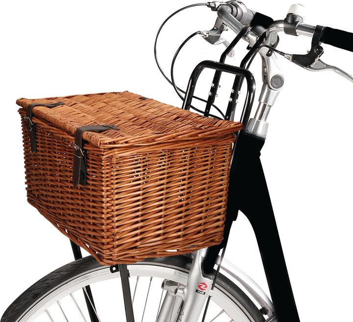 Immagine prodotto Natura Punto Cestino da bicicletta vintage in vimini e pelle (30 l)