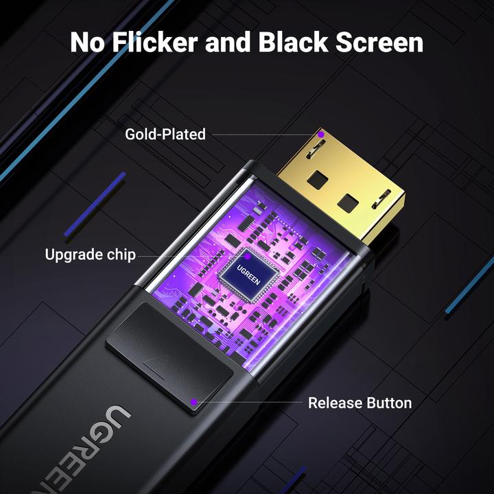 Produktbild Ugreen Display Port – HDMI (3 m, DisplayPort, HDMI)