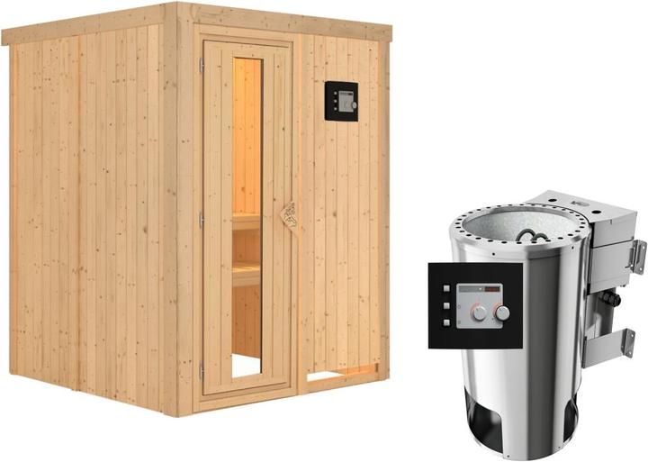 Insulated wooden door with insulating glass