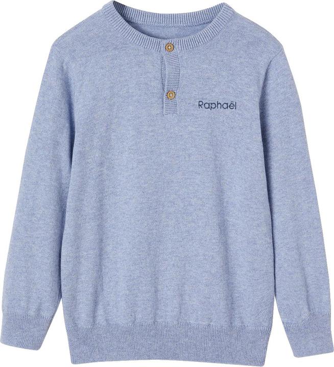 Produktbild Vertbaudet Jungen Pullover mit Henley-Ausschnitt Oeko-Tex, personalisierbar (152)