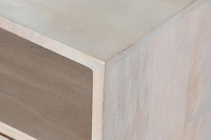 Actual product image DKD Home Decor TV furniture White Natural Mango wood 130 x 40 x 45 cm (130 x 40 x 45 cm)
