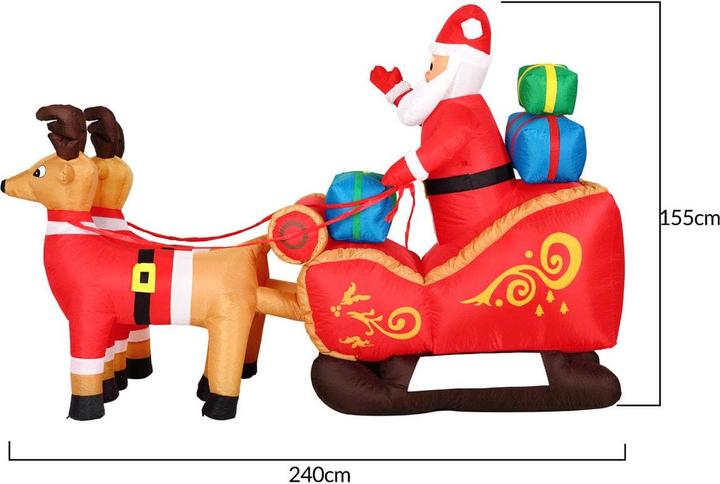 Produktbild Monzana Weihnachtsmann Schlitten XXL LED