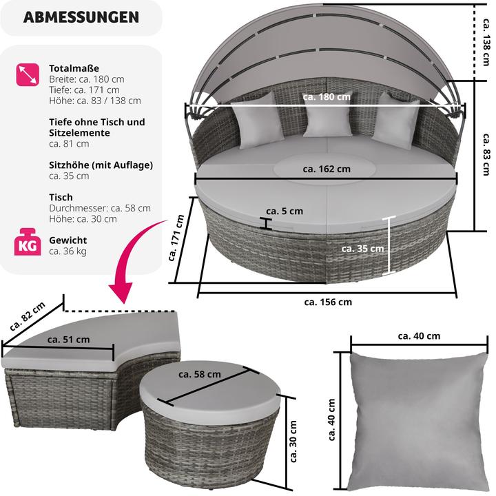 Produktbild tectake Sonneninsel Rattan