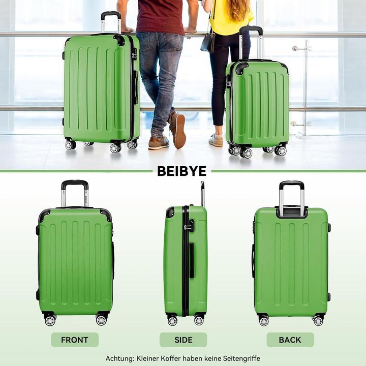 Immagine prodotto Beibye 3-teiliges Hartschalenkoffer-Set (110 l, Bagaglio a mano (fino a 50 litri), M (50 - 90l), L (90 - 115l))