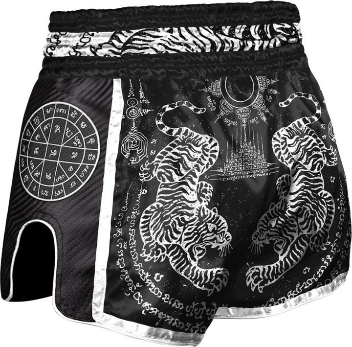 Immagine prodotto 8Weapons 8 ARMI Pantaloncini Muay Thai Carbon Sak Yant Tigers nero (XL)