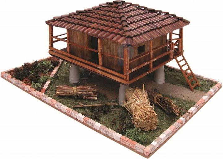 Image du produit Block Cuit. Kit maquette 3D en céramique - Grenier asturien «Hórreo» (33 x 14 x 26 cm)