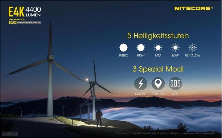 Produktbild Nitecore E4K - 4400 Lumen (11.75 cm, 4400 lm)