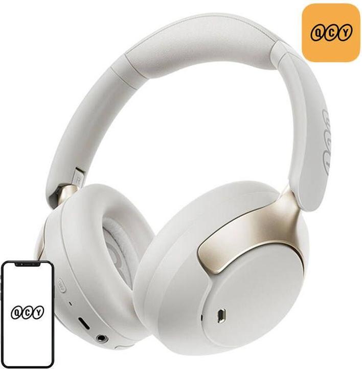 Actual product image QCY H3 Pro Headphones (White) (Wireless)